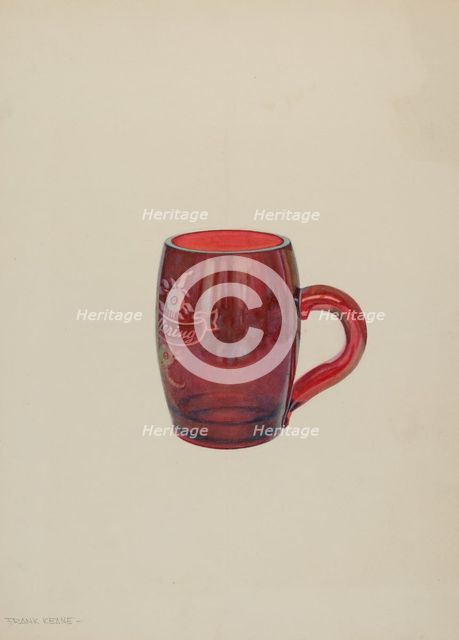 American "Bohemian" Glass Mug, c. 1939. Creator: Frank M Keane.