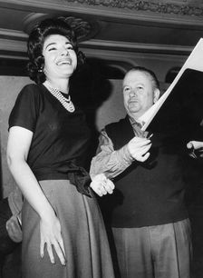 American-born Greek opera singer Maria Callas recording at Kingsway Hall, London, c1960s(?)