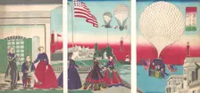 American Balloon Ascension (Amerikakoku), 1867. Creator: Utagawa Yoshitora