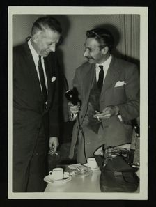 American bandleader Stan Kenton giving an interview, c1950s. Artist: Denis Williams