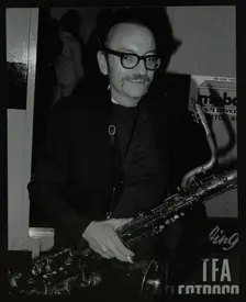 American baritone saxophonist Pepper Adams at the Newport Jazz Festival, Middlesbrough, July 1978. Creator: Denis Williams