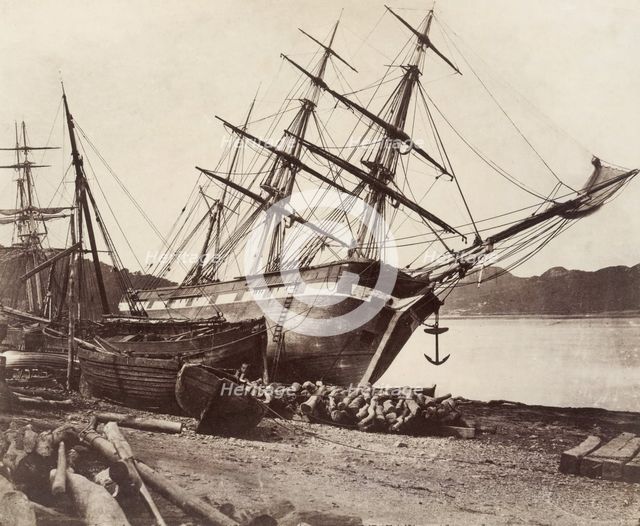 American Barque "Jane Tudor," Conway Bay, ca. 1855. Creator: David Johnson.