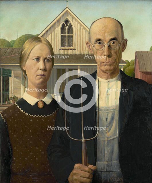 American Gothic, 1930. Creator: Wood, Grant (1891-1942).
