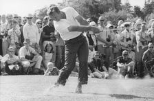 American golfer Arnold Palmer playing at Lidingö Golf Club, Sweden, 1968