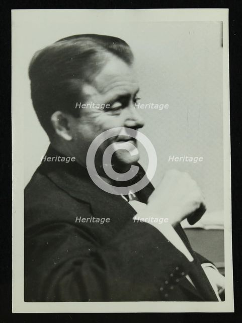 American guitarist an banjo player Eddie Condon, 1950s. Creator: Denis Williams.