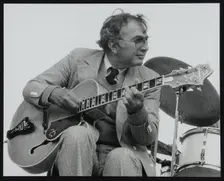 American guitarist Bucky Pizzarelli on stage at the Capital Radio Jazz Festival, London, 1979. Creator: Denis Williams