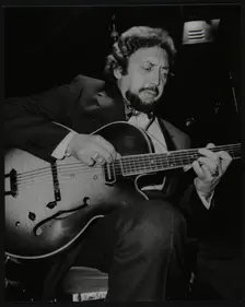 American guitarist Barney Kessel playing at the Middlesex and Herts Country Club, London, 1982. Creator: Denis Williams