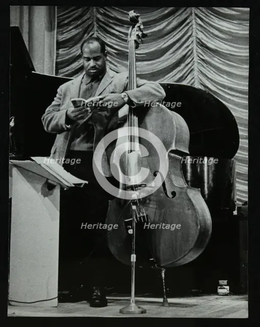 American double bassist Eddie Jones, Welwyn Garden City Cinema, Hertfordshire, 29 September 1967. Creator: Denis Williams.