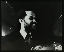 American drummer Billy Higgins at the Bracknell Jazz Festival, Berkshire, 1983. Creator: Denis Williams