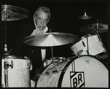 American drummer Buddy Rich playing at the Royal Festival Hall, London, June 1985. Creator: Denis Williams