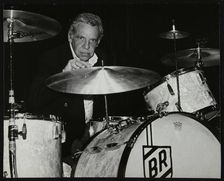 American drummer Buddy Rich playing at the Royal Festival Hall, London, June 1985. Artist: Denis Williams