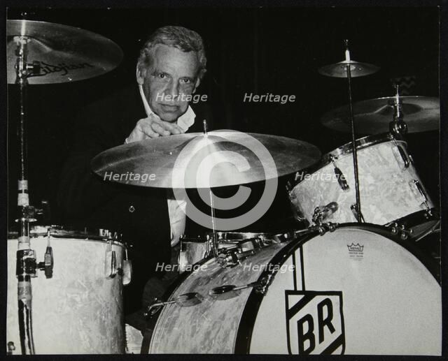 American drummer Buddy Rich playing at the Royal Festival Hall, London, June 1985. Artist: Denis Williams