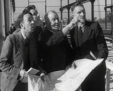 American Engineers Going Over Construction Plans of a Hangar at an Airfield in England, 1943-1944. Creator: British Pathe Ltd