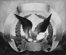American Eagle on Red Scroll, 1860-1900. Creator: WH Bean