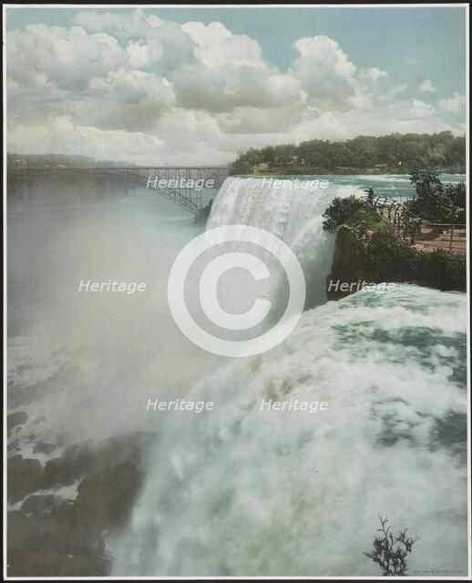 American Falls from Goat Island, c1912. Creator: William H. Jackson.