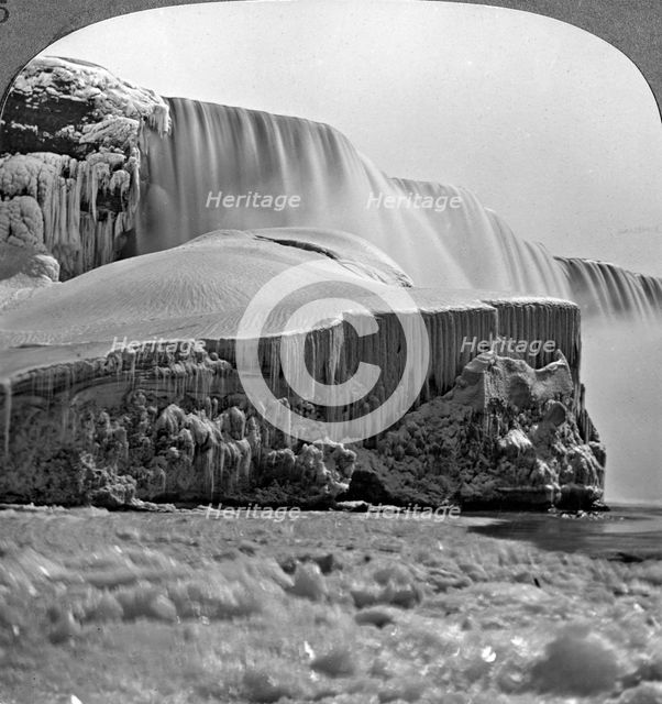 American Falls, Niagara Falls, in winter, New York, USA.Artist: Realistic Travels Publishers