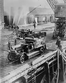 American Firemen, Bassens, 1919. Creator: Bain News Service