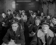 American Flying Boat Pilots Watching a Briefing in Iceland, 1943. Creator: British Pathe Ltd