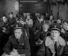 American Flying Boat Pilots Watching a Briefing in Iceland, 1943. Creator: British Pathe Ltd