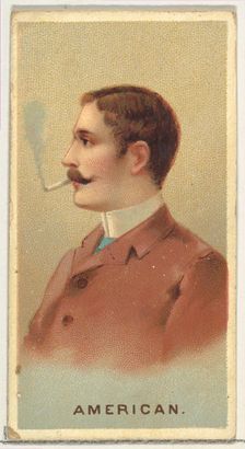 American, from World's Smokers series (N33) for Allen & Ginter Cigarettes, 1888. Creator: Allen & Ginter