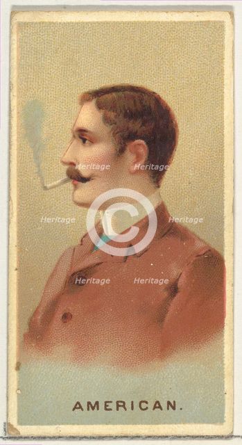 American, from World's Smokers series (N33) for Allen & Ginter Cigarettes, 1888. Creator: Allen & Ginter.