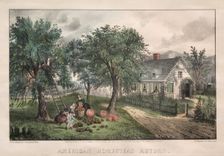 American Homestead, Autumn, 1869. Creator: James Merritt Ives (American, 1824-1895), and ; Nathaniel Currier (American, 1813-1888)