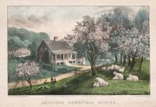 American Homestead, Spring, 1869. Creator: James Merritt Ives (American, 1824-1895), and ; Nathaniel Currier (American, 1813-1888)