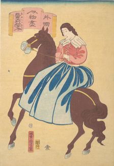 American Horsewoman, 1st month, 1861. Creator: Utagawa Yoshitora