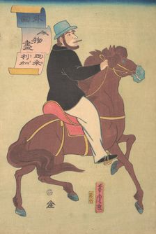 American Horseman, 1st month, 1861. Creator: Utagawa Yoshitora