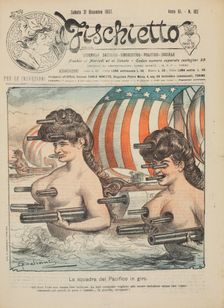 American imperialism. Cover of "Il Fischietto", 21 December 1907, 1907. Creator: Dalsani (Giorgio Ansaldi) (1844-1922)