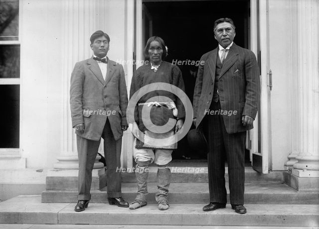 American Indians - Chief Yukeoma [centre], 1911. Creator: Harris & Ewing.