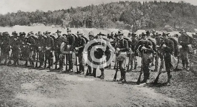American infantry troops, Cuba, Spanish-American War, 1898. Creator: Unknown.