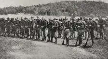 American infantry troops, Cuba, Spanish-American War, 1898. Creator: Unknown