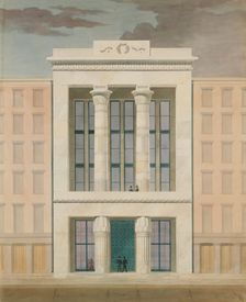 American Institute, New York City (front elevation), 1834-35. Creator: Alexander Jackson Davis
