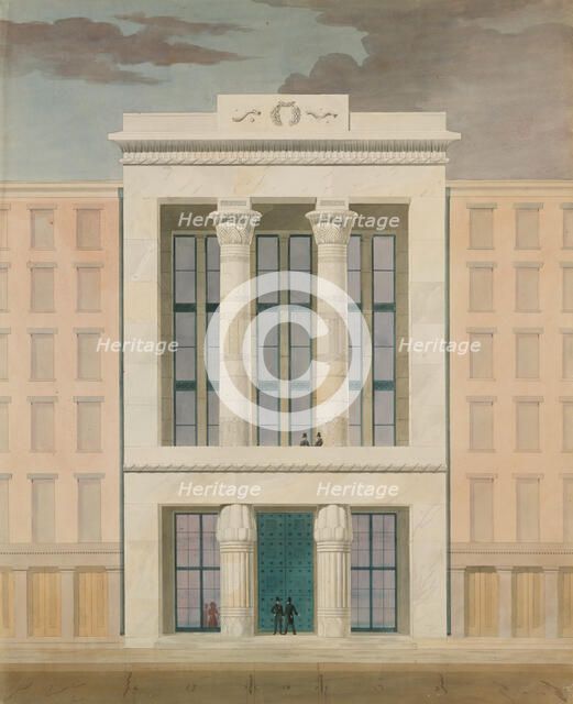 American Institute, New York City (front elevation), 1834-35. Creator: Alexander Jackson Davis.
