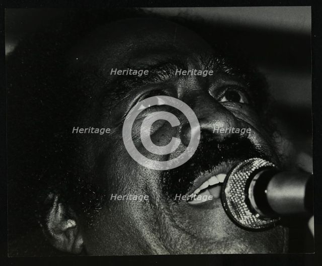 American jump blues singer Jimmy Witherspoon performing at The Bell, Codicote, Hertfordshire, 1981. Artist: Denis Williams