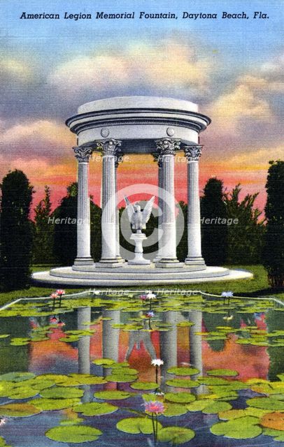 American Legion Memorial Fountain, Daytona Beach, Florida, USA. Artist: Unknown