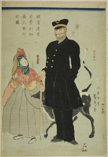 American Merchant Traveling in Yokohama (Yokohama torai Amerika shonin ryoko no zu), 1861. Creator: Sadahide Utagawa