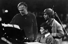 American musician Yehudi Menuhin (1916-1999) instructing his son Jeremy. Creator: Unknown