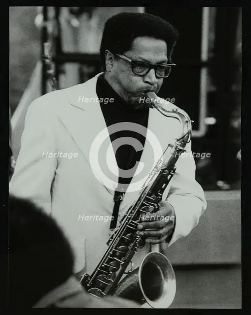 American saxophonist Illinois Jacquet playing at the Capital Radio Jazz Festival, London, 1979. Creator: Denis Williams.