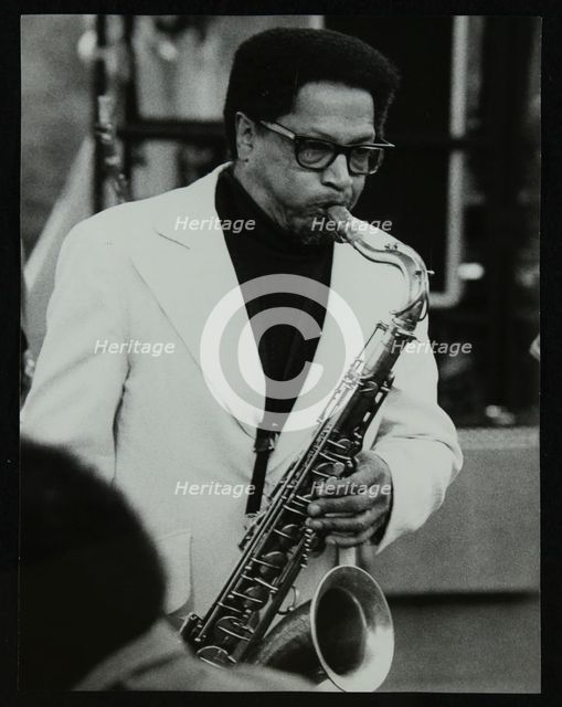 American saxophonist Illinois Jacquet playing at the Capital Radio Jazz Festival, London, 1979. Artist: Denis Williams