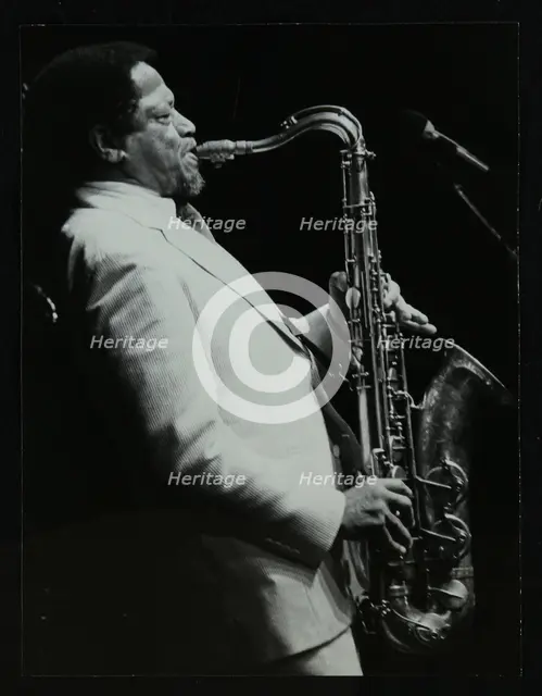 American saxophonist Illinois Jacquet playing at the Capital Radio Jazz Festival, Knebworth, Hertfor Creator: Denis Williams.