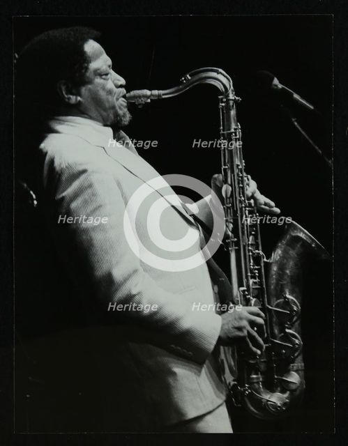 American saxophonist Illinois Jacquet playing at the Capital Radio Jazz Festival, Knebworth, Hertfor Artist: Denis Williams