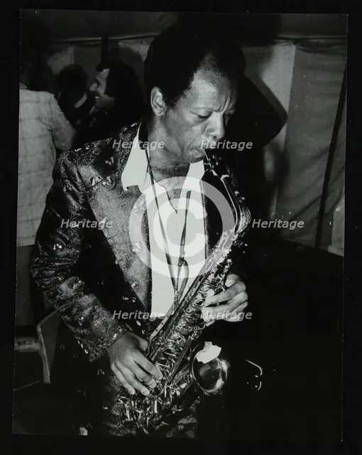 American saxophonist Ornette Coleman playing at the Bracknell Jazz Festival, Berkshire, 1978. Creator: Denis Williams.