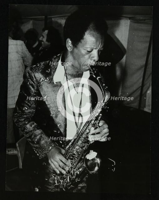 American saxophonist Ornette Coleman playing at the Bracknell Jazz Festival, Berkshire, 1978. Creator: Denis Williams.