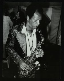 American saxophonist Ornette Coleman playing at the Bracknell Jazz Festival, Berkshire, 1978. Creator: Denis Williams