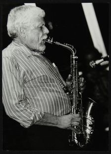 American saxophonist Lanny Morgan playing at The Fairway, Welwyn Garden City, Hertfordshire, 1992. Creator: Denis Williams