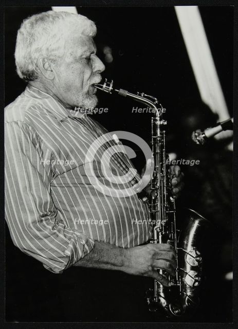 American saxophonist Lanny Morgan playing at The Fairway, Welwyn Garden City, Hertfordshire, 1992. Creator: Denis Williams.