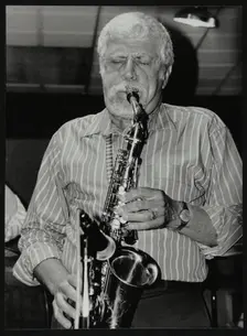 American saxophonist Lanny Morgan playing at The Fairway, Welwyn Garden City, Hertfordshire, 1992. Creator: Denis Williams