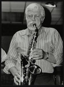 American saxophonist Lanny Morgan playing at The Fairway, Welwyn Garden City, Hertfordshire, 1992. Creator: Denis Williams
